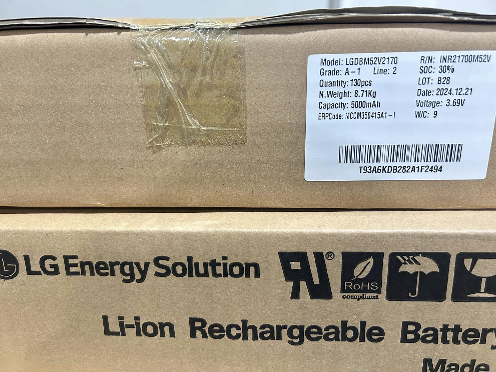 ​Original LG INR21700 M52V Battery 5000mAh High Capacity Lithium Ion Cell
